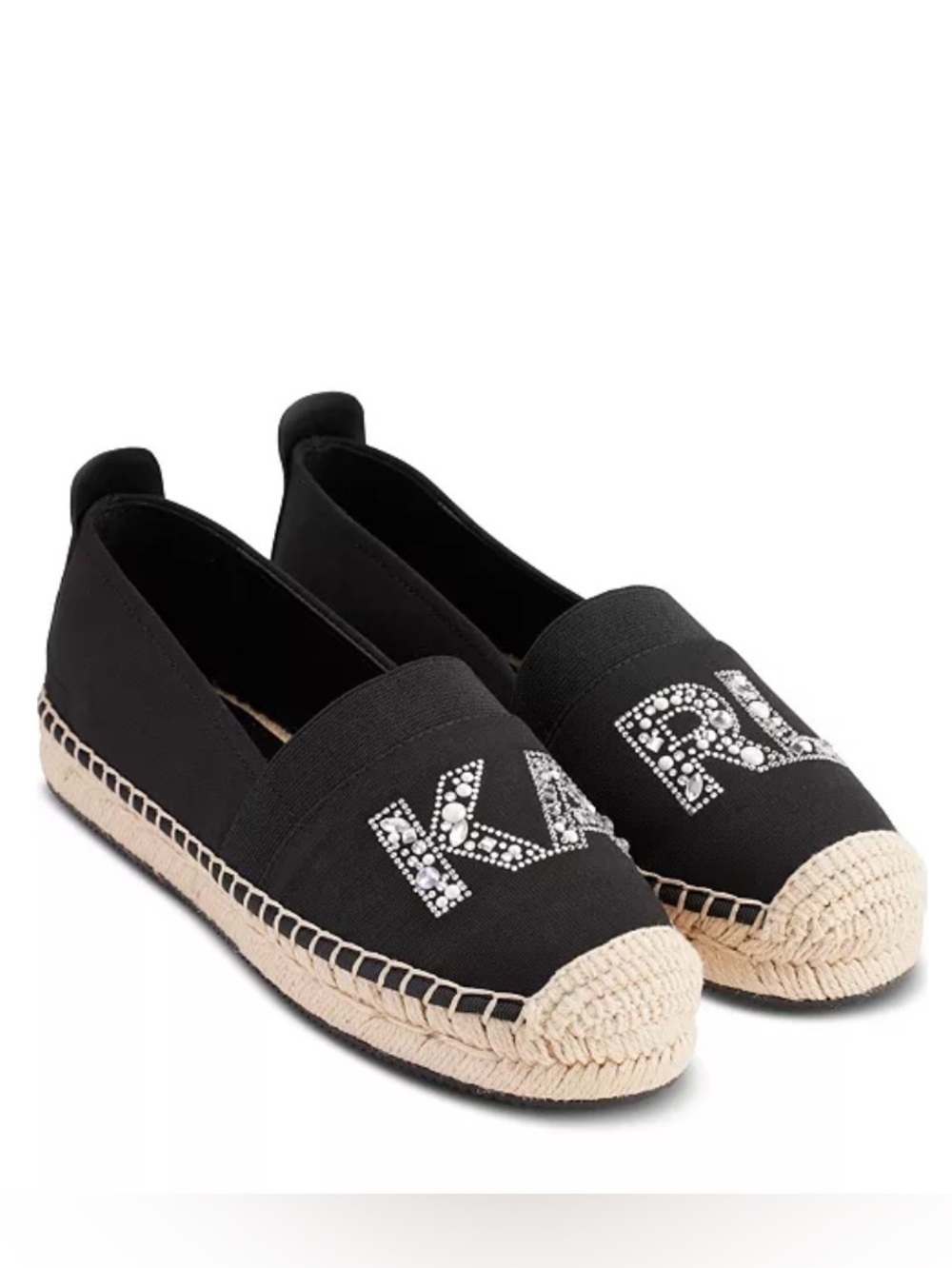 Karl Lagerfeld Manika Espadrilles Logo KARL Embellished Black 10